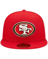 Men's New Era Scarlet San Francisco 49ers Super Bowl Xxiv Pop Sweat 59FIFTY Fitted Hat