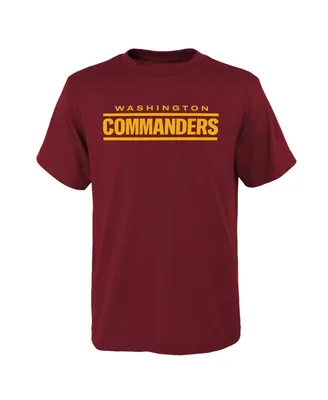 Big Boys Burgundy Washington Commanders Team Logo T-shirt