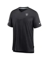 Men's Nike Black Las Vegas Raiders 2022 Sideline Coach Chevron Lock Up Performance V-Neck T-shirt