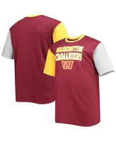 Men's Fanatics Burgundy, Gold Washington Commanders Big and Tall Contract Short Sleeves T-shirt