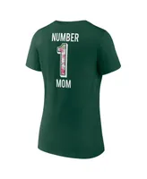 Women's Fanatics Green Green Bay Packers Plus Size Mother's Day #1 Mom V-Neck T-shirt