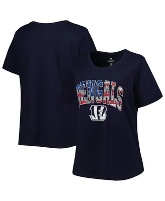 Women's Fanatics Navy Cincinnati Bengals Plus Banner Wave V-Neck T-shirt