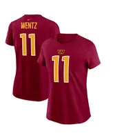 Women's Nike Carson Wentz Burgundy Washington Commanders Player Name & Number T-shirt