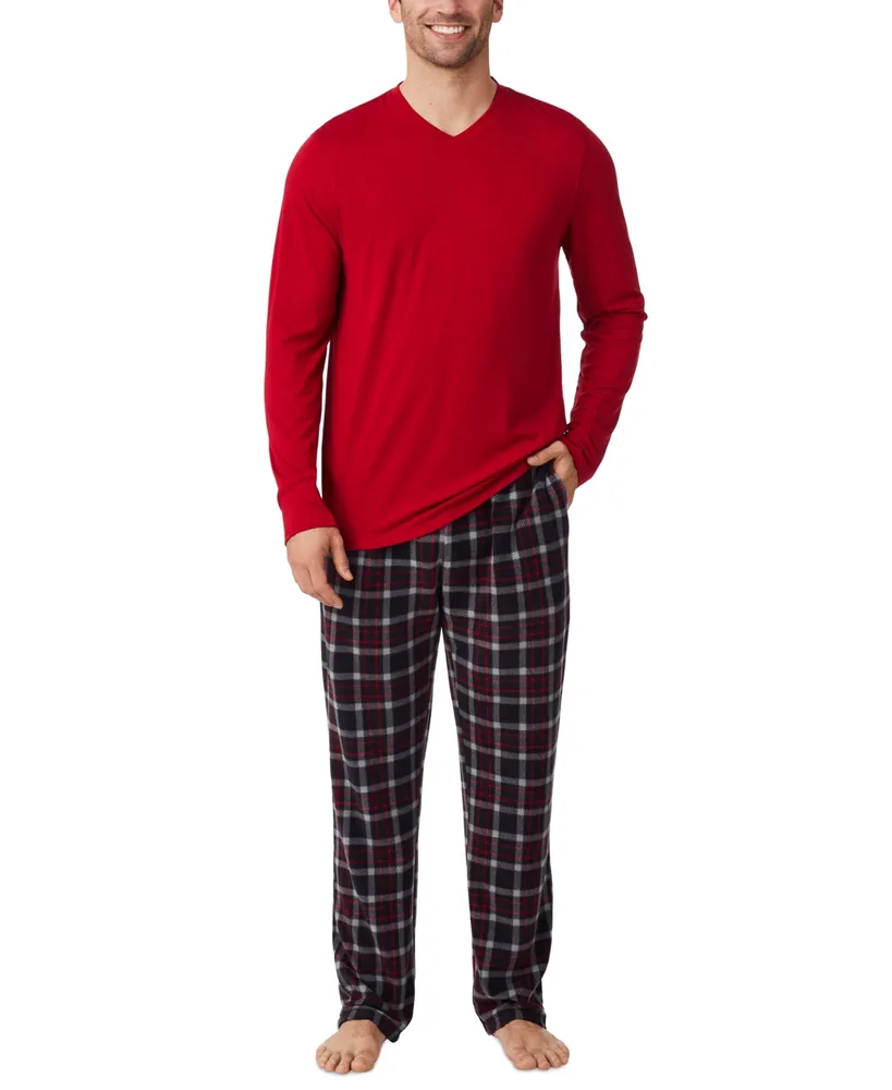 Cuddl Duds Women's 2-Pc. Fleece Long-Sleeve Printed Pajamas Set