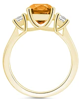 Macy's Citrine (2 ct. t.w.) and Diamond (1/3 Ring 14K Yellow Gold
