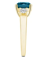 Macy's London Blue Topaz (2-3/4 ct. t.w.) and Diamond (1/3 Ring 14K Yellow Gold