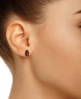 Macy's Garnet (2-1/5 ct. t.w.) Stud Earrings in 14K White Gold