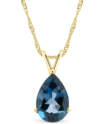 Macy's London Topaz (3-5/8 ct. t.w.) Pendant Necklace in 14K Yellow Gold