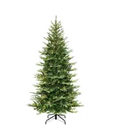 7.5' Pre-Lit Slim Balsam Fir Tree with 500 Underwriters Laboratories Clear Incandescent Lights, 3335 Tips