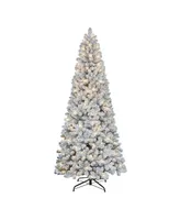 Puleo 9FT Pre-Lit Flocked Vancouver Pine Tree