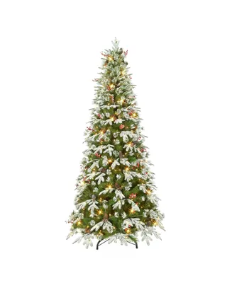 7.5' Pre-Lit Slim Glittery Tree with 450 Underwriters Laboratories Clear Incandescent Lights, 1652 Tips