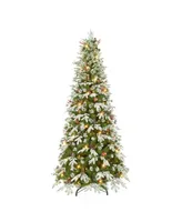 7.5' Pre-Lit Slim Glittery Tree with 450 Underwriters Laboratories Clear Incandescent Lights, 1652 Tips