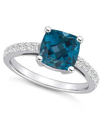 Macy's London Blue Topaz (2-3/4 Ct. T.w.) and Diamond (1/3 Ct. T.w.) Ring in 14K White Gold
