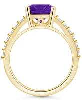 Macy's Amethyst (2 Ct. T.w.) and Diamond (1/3 Ring 14K Yellow Gold