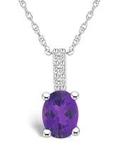 Macy's Amethyst (1-1/5 Ct. T.w.) and Diamond Accent Pendant Necklace in 14K Gold