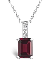 Macy's Garnet (2 Ct. T.w.) and Diamond Accent Pendant Necklace in 14K Gold