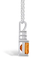 Macy's Citrine (2 Ct. T.w.) and Diamond (1/10 Ct. T.w.) Pendant Necklace in 14K Gold