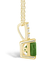 Macy's Peridot (-/ Ct. T.w.) and Diamond Accent Pendant Necklace in 14K Gold