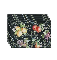 Laural Home Tuscan Fruit Sketch Set of 4 Placemats, 13" x 19"