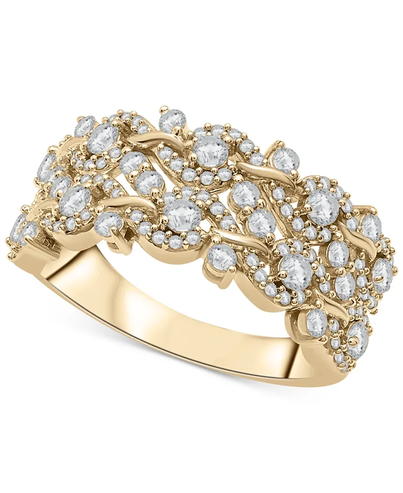 Wrapped Love Diamond Swirl Cluster Statement Ring (1 ct. t.w.) 14k Gold, Created for Macy's