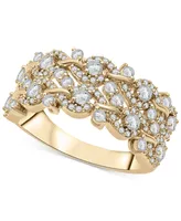 Wrapped Love Diamond Swirl Cluster Statement Ring (1 ct. t.w.) 14k Gold, Created for Macy's