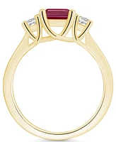 Macy's Garnet and Diamond Ring (2 ct.t.w 1/4 ct.t.w) 14K Yellow Gold