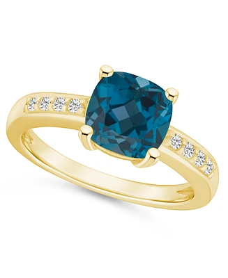 Macy's London Blue Topaz and Diamond Ring (2-3/4 ct.t.w 1/8 ct.t.w) 14K Yellow Gold