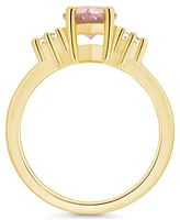 Macy's Morganite and Diamond Ring (1-5/8 ct.t.w 1/10 ct.t.w) 14K Yellow Gold
