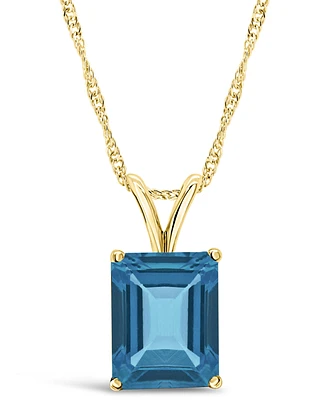 Macy's London Topaz (4-1/4 ct. t.w.) Pendant Necklace in 14K Gold