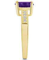 Macy's Amethyst and Diamond Ring (1- 1/5 ct.t.w 1/8 ct.t.w) 14K Yellow Gold