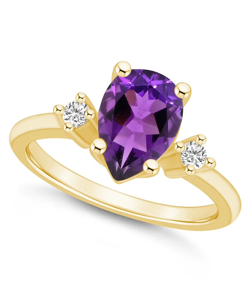 Macy's Amethyst and Diamond Ring (1-3/4 ct.t.w 1/10 ct.t.w) 14K Yellow Gold