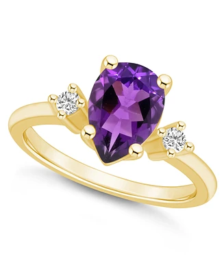 Macy's Amethyst and Diamond Ring (1-3/4 ct.t.w 1/10 ct.t.w) 14K Yellow Gold