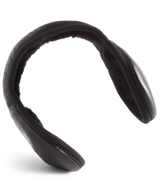 Ur Gloves Men's Black Leather Ear Warmers