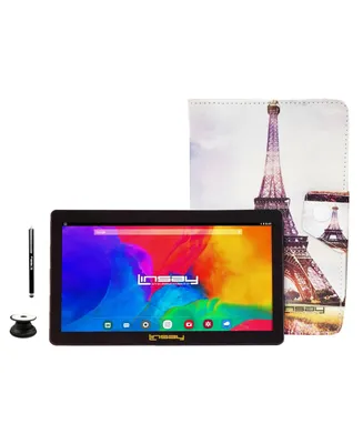 Linsay New 7" Tablet Bundle with Paris Style Case, Pop Holder and Pen Stylus with 64GB Newest Android 13