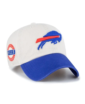 Men's '47 Cream, Royal Buffalo Bills Sidestep Clean Up Adjustable Hat