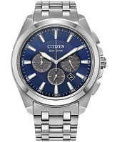 Citizen Eco-Drive Men's Chronograph Classic Stainless Steel Bracelet Watch 41mm