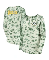 Women's New Era Green Green Bay Packers Tie-Dye Long Sleeve T-shirt
