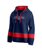 Women's Fanatics Navy and Red New England Patriots Colors of Pride Colorblock Pullover Hoodie