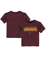 Preschool Boys and Girls Nike Burgundy Washington Commanders Wordmark T-shirt