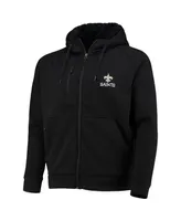 Men's Dunbrooke Black New Orleans Saints Shag Tri-Blend Full-Zip Raglan Hoodie