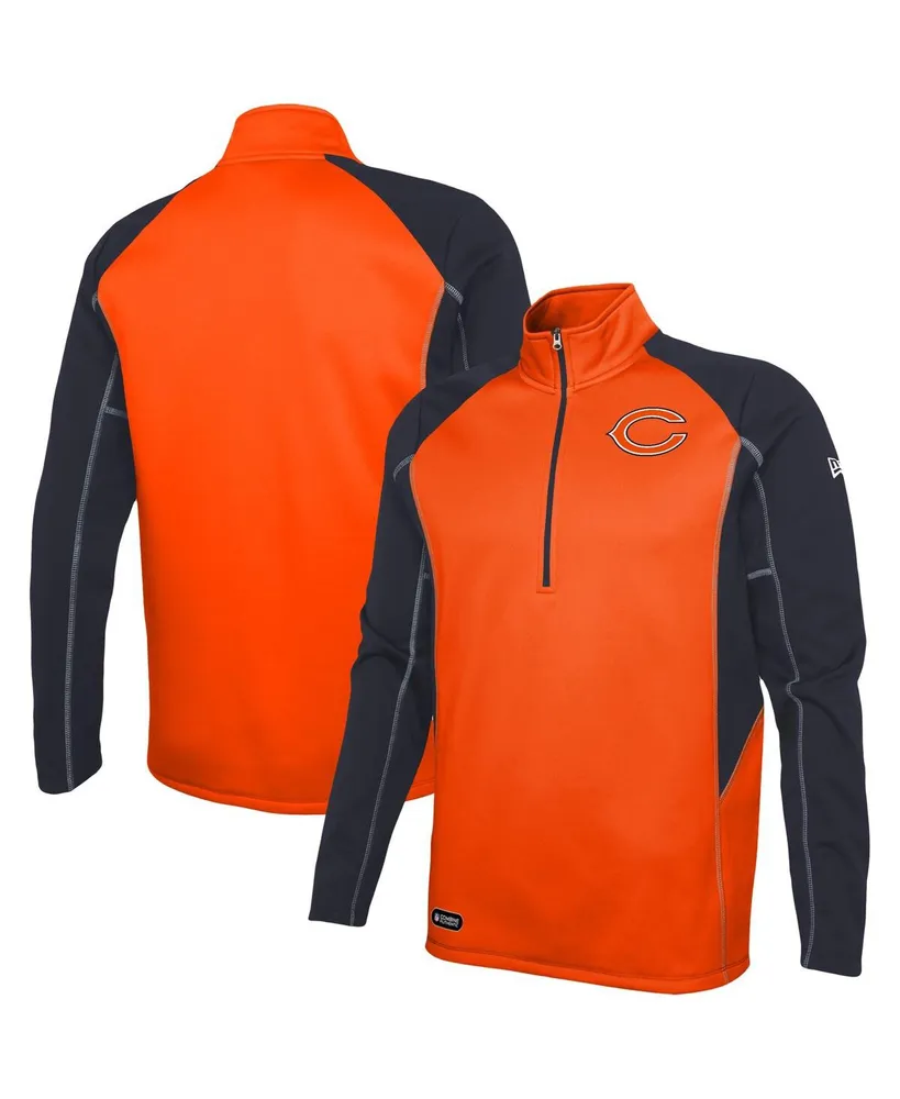 Men's New Era Orange Chicago Bears Combine Authentic Two-a-Days Half-Zip Jacket