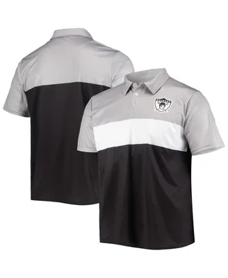 Men's Foco Silver, Black Las Vegas Raiders Retro Colorblock Polo Shirt