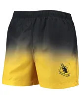 Men's Foco Black, Gold Pittsburgh Steelers Retro Dip-Dye Swim Shorts