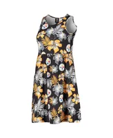 Women's Foco Black Pittsburgh Steelers Floral Sundress