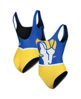 Women's Foco Royal Los Angeles Rams Team One-Piece Swimsuit