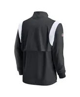 Men's Nike Black Las Vegas Raiders 2022 Coach Chevron Lockup Quarter-Zip Long Sleeve Top