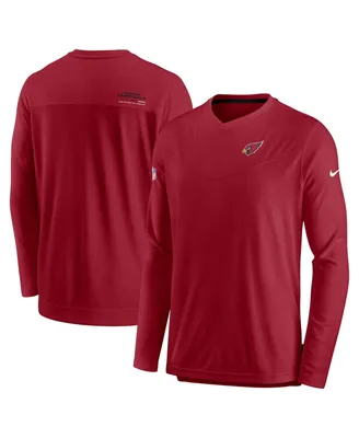 Men's Nike Cardinal Arizona Cardinals 2022 Sideline Coach Chevron Lock Up Performance Long Sleeve T-shirt