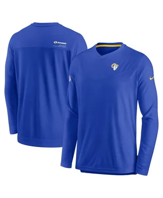 Men's Nike Royal Los Angeles Rams 2022 Sideline Coach Chevron Lock Up Performance Long Sleeve T-shirt