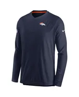 Men's Nike Navy Denver Broncos 2022 Sideline Coach Chevron Lock Up Performance Long Sleeve T-shirt