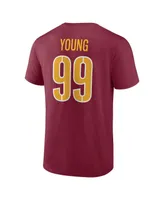 Men's Fanatics Chase Young Burgundy Washington Commanders Player Icon Name and Number T-shirt